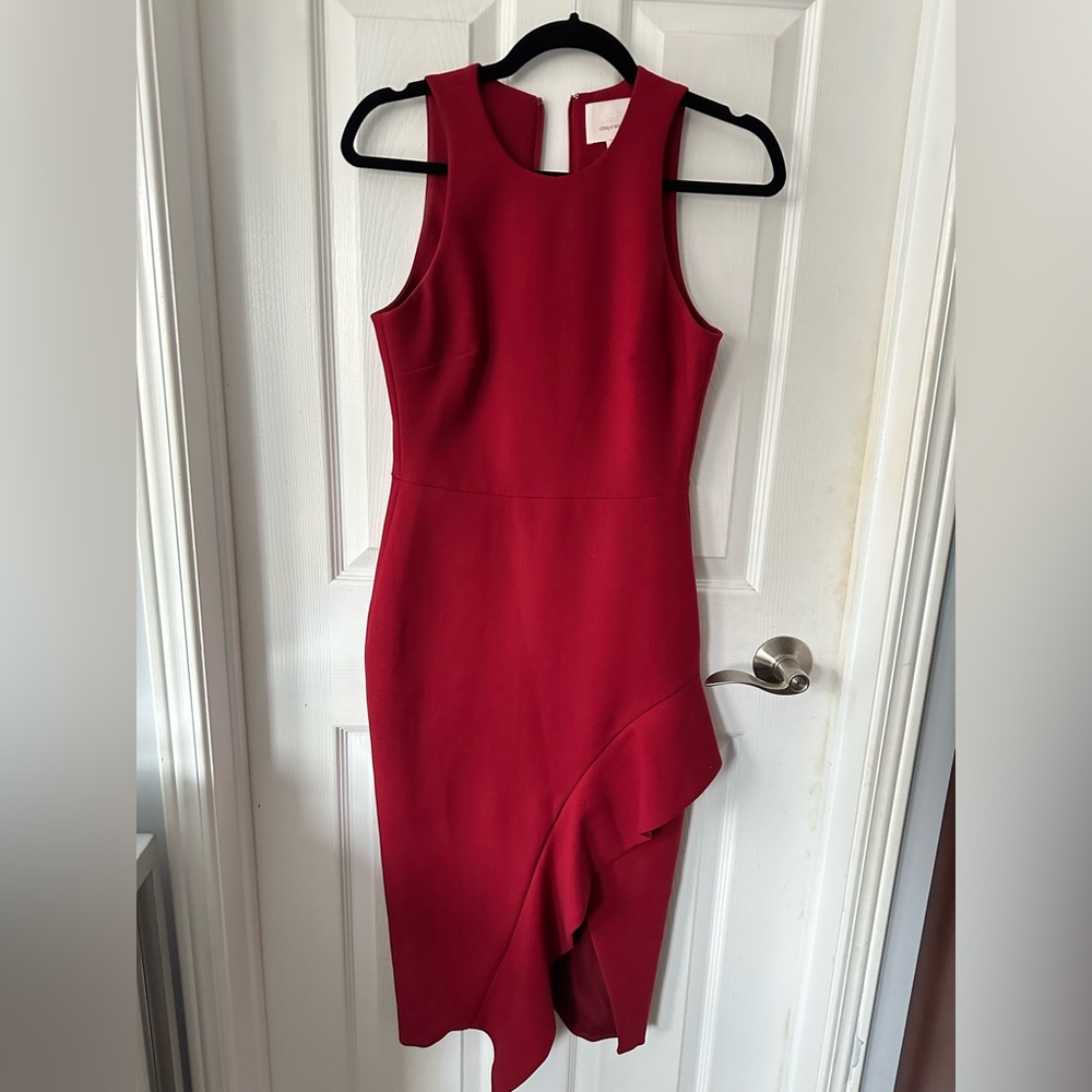 Cinq a Sept - Piper Ruffle dress in red